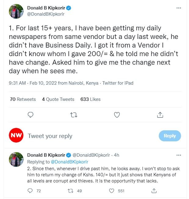 Donald B Kipkorir DonaldBKipkorir 1. For last 15 years, have been getting my dai