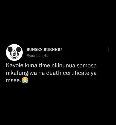 Bunsen burnero bunsen 45 kayole kuna time nilinunua samosa nikafungiwa na death