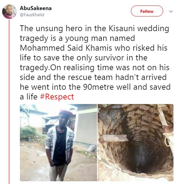 Abusakeena fauzkhalid follow the unsung hero in the kisauni wedding tragedy is y