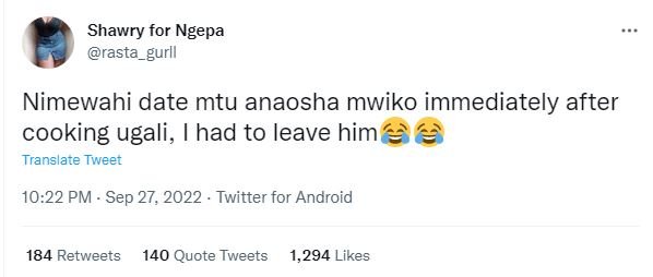 Shawry for ngepa rasta gurll nimewahi date mtu anaosha mwiko immediately after c