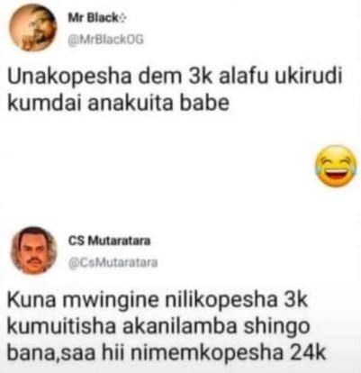 Mr black mrblackog unakopesha dem 3k alafu ukirudi kumdai anakuita babe cs mutor