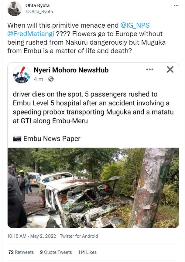 Ohta ryota ohta_ryota when will this primitive menace end ig_nps fredmatiangi ??