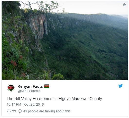 Kenyan facts kresearcher the rift valley escarpment in elgeyo marakwet county. 1