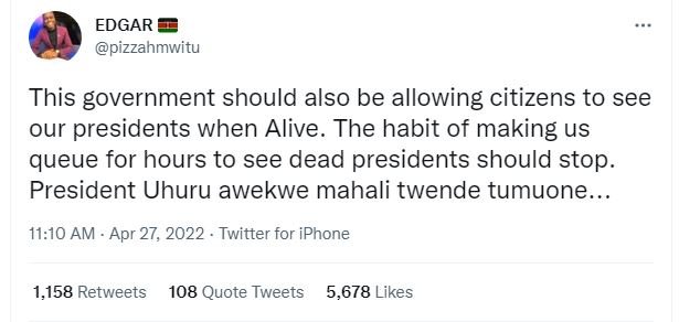 Edgar pizzanmwitu this government should also be allowing citizens to see our pr