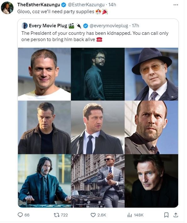 Theestherkazungu estherkazungu 14h glovo coz we'll need party supplies every mov