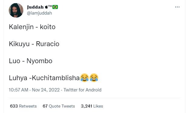 Juddah iamjuddah kalenjin koito kikuyu ruracio luo nyombo luhya kuchitamblisha 1