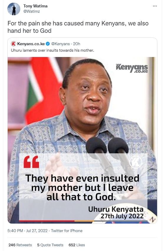 Tony watima watimz for the pain she has caused many kenyans, we also hand her to