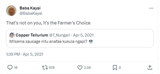 Baba kayai babakayai that's not on you it's the farmer's choice copper tellurium