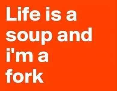 Life is a soup and i'ma fork