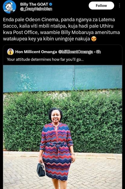 Billy the goat gaznaifobian follow enda pale odeon cinema, panda nganya za latem