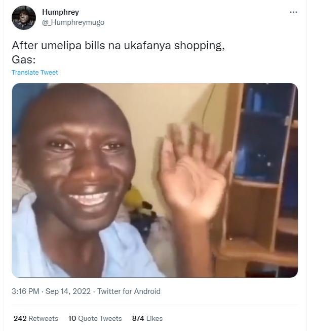 Humphrey humphreymugo after umelipa bills na ukafanya shopping gas translate twe