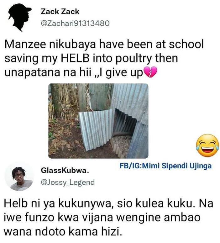 Zack zack zachari91313480 manzee nikubaya have been at school saving my helb int