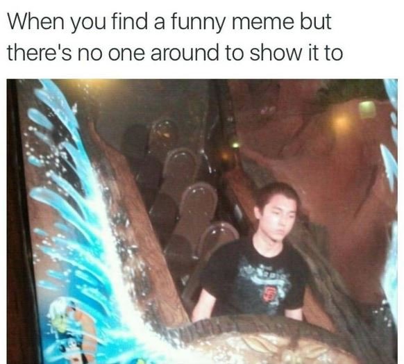 When you find a funny meme but there's no one around to show it to