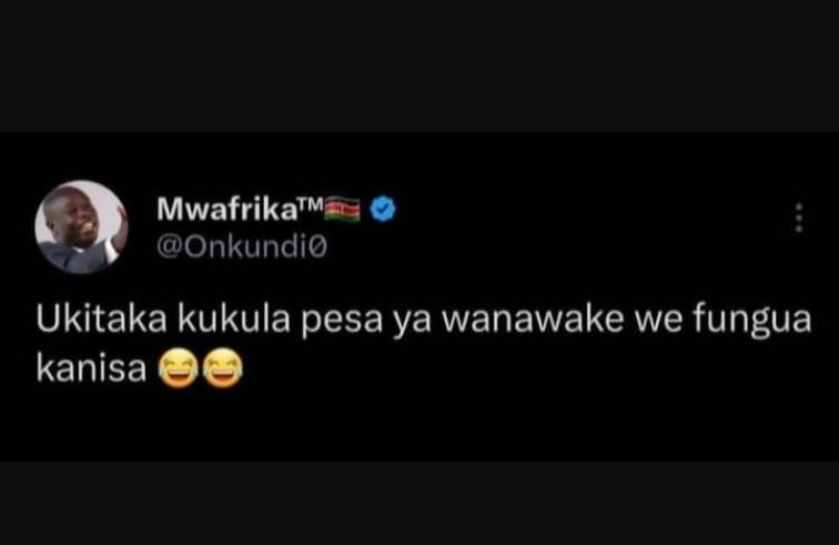 Mwafrika'm onkundio ukitaka kukula pesa ya wanawake we fungua kanisa