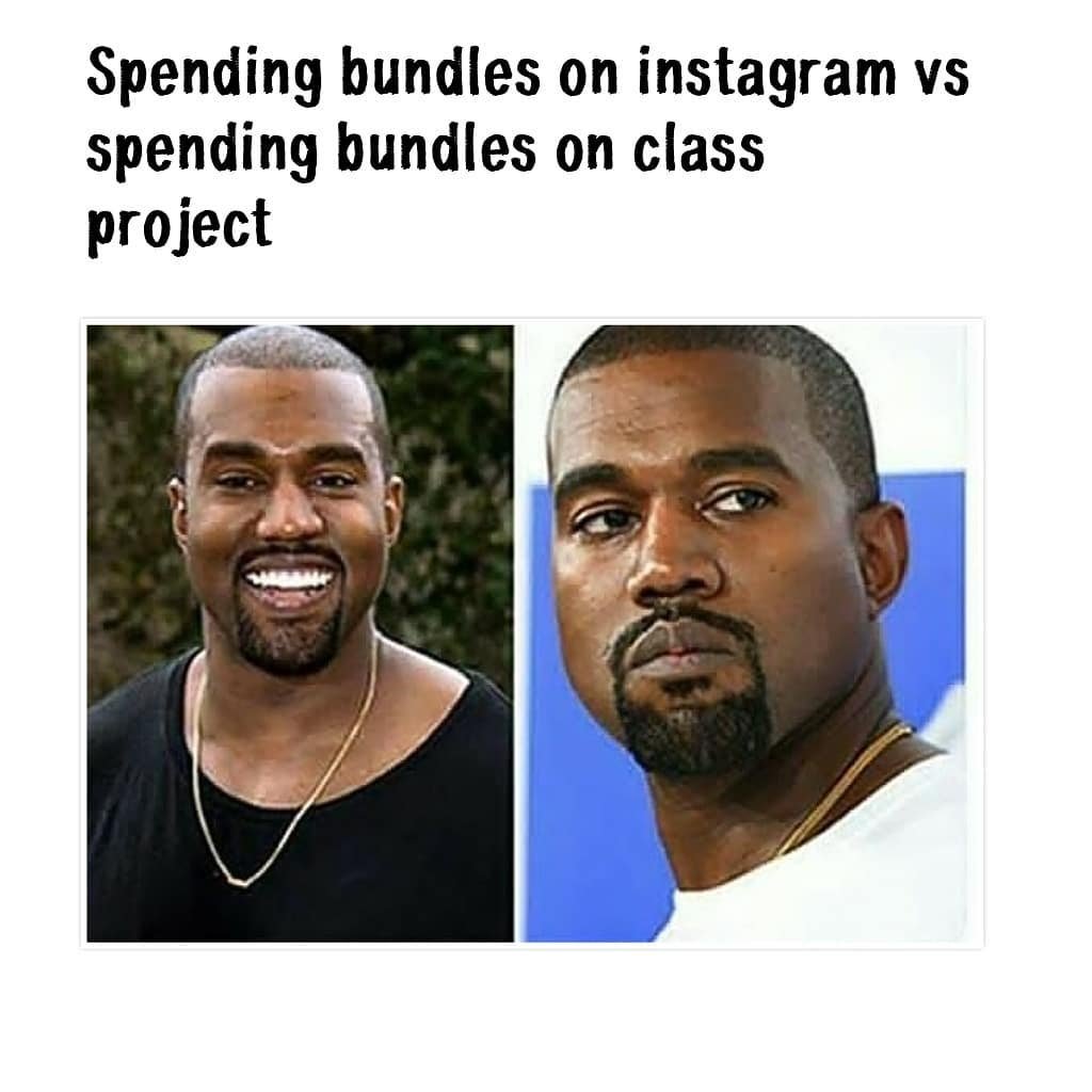 Spending bundles on instagram vs spending bundles on class project