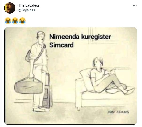 The lagaless lagaless nimeenda kuregister simcard joy 40ys