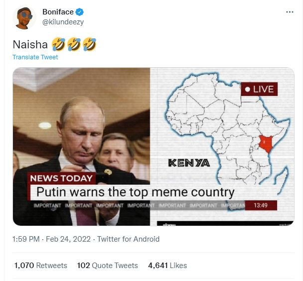 Boniface kilundeezy Naisha 339 Translate Tweet LIVE Kenya NEWS TODAY Putin warns