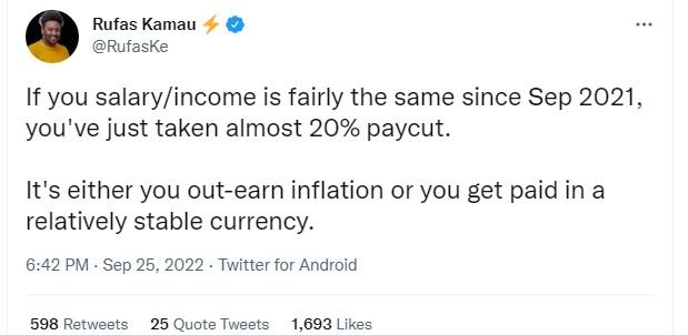 Rufas kamau rufaske if you salarylincome is fairly the same since sep you've jus