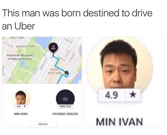 This man was born destined to drive an uber west side manhattan americnn museum