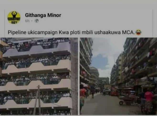 Githanga minor o pipeline ukicampaign kwa ploti mbill ushaakuwa mca