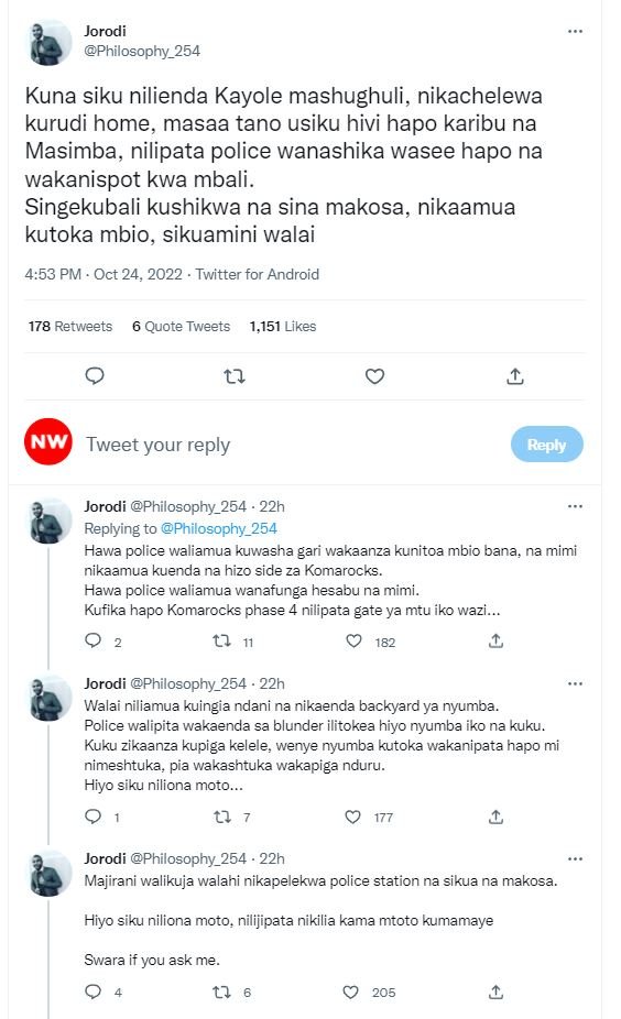 Jorodi philosophy_254 kuna siku nilienda kayole mashughuli, nikachelewa kurudi h