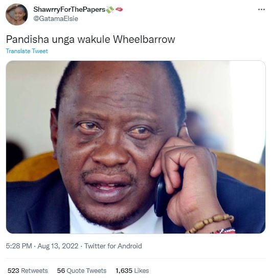Shawrryforthepapers gatamaelsie pandisha unga wakule wheelbarrow translate tweet