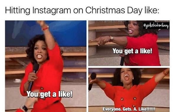 Hitting instagram on christmas day like aibthnkofary you get a like! youget a li