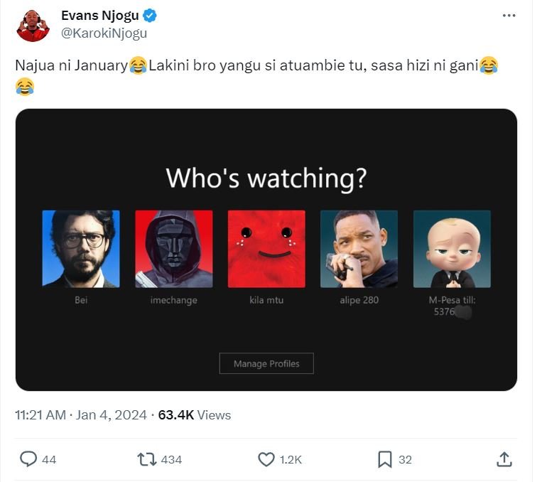 Evans njogu karokinjogu najua ni january lakini bro yangu si atuambie tu, sasa h