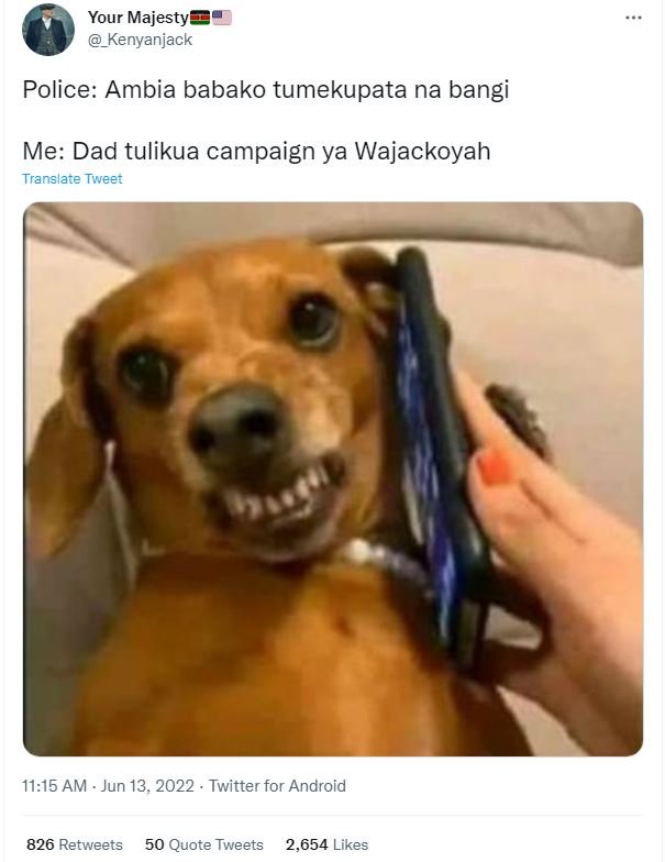 Your majesty _kenyanjack police ambia babako tumekupata na bangi me dad tulikua
