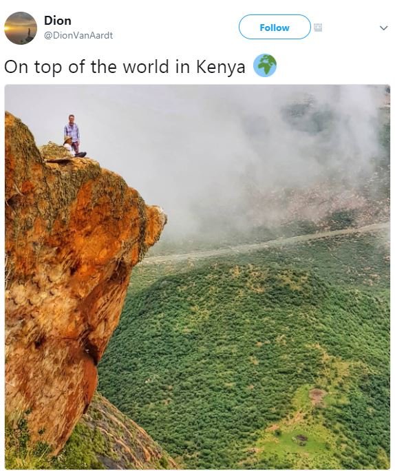 Dion dionvanaardt follow on top of the world in kenya