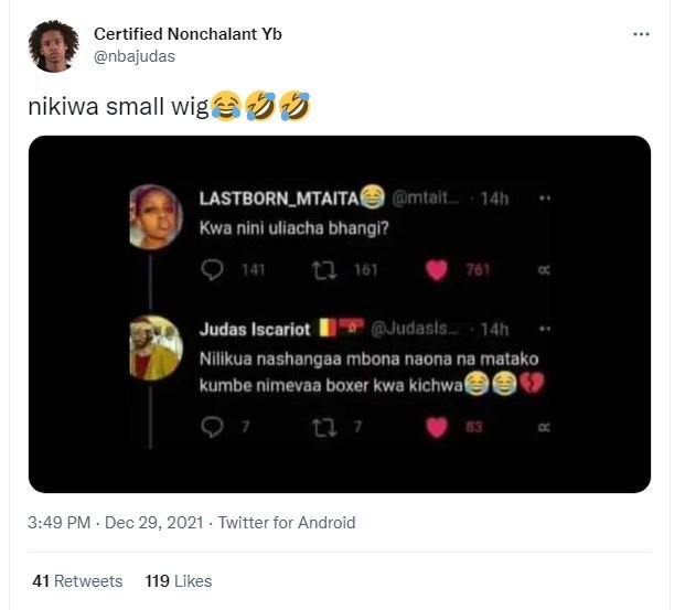 Certified Nonchalant Yb nbajudas nikiwa small wig 4 LASTBORN_Mtaita imtan ah Kwa