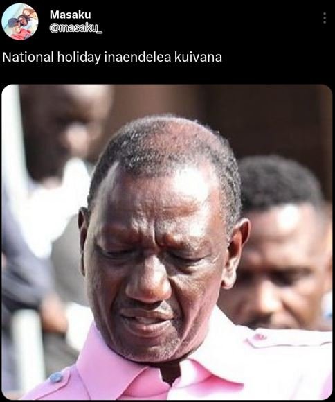 Masaku masaku national holiday inaendelea kuivana