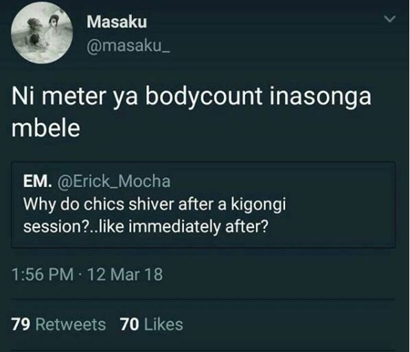 Masaku masaku _ ni meter ya bodycount inasonga mbele em. erick_mocha why do chic