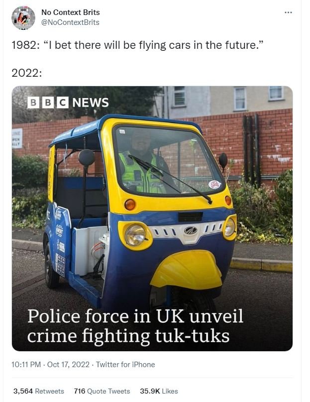 No context brits nocontextbrits bet there will be flying cars in the future_ new