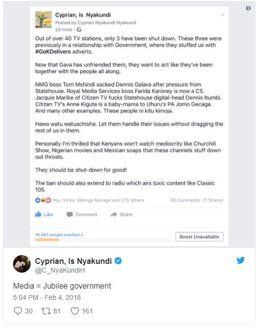 Cyprian nyakundi posted by cyphian nyakunde nyakundi 2 mins out of over 40 tv st