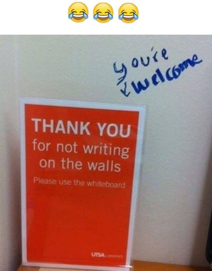 0uę 4 zwdcome thank you for not writing on the walls please use the whiteboard u