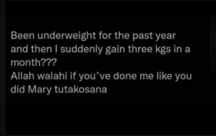 Been underweight for the past year and then suddenly gain three kgs in a month??