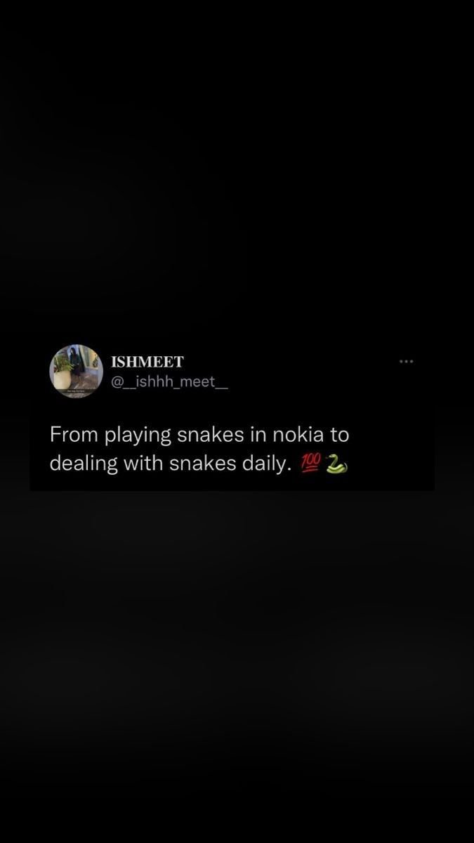 Ishmeet ishhh_meet from playing snakes in nokia to dealing with snakes daily . 1