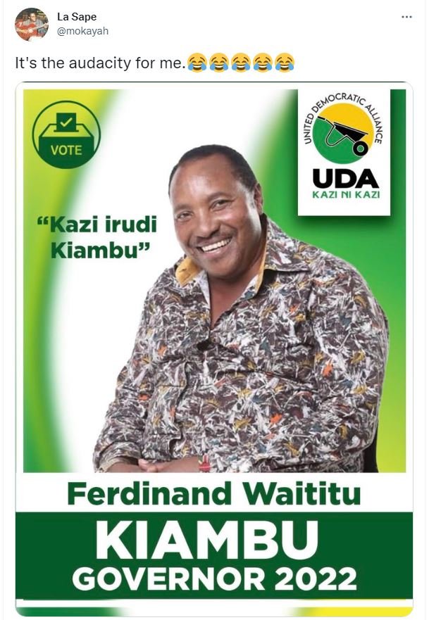 La Sape mokayah It's the audacity for me ee6 OeMOCRATIC 8 VOTE UDA KAZI NI KAZI