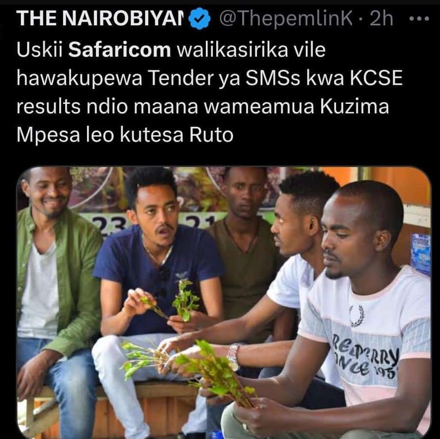 The nairobiyai thepemlink 2h uskii safaricom walikasirika vile hawakupewa tender