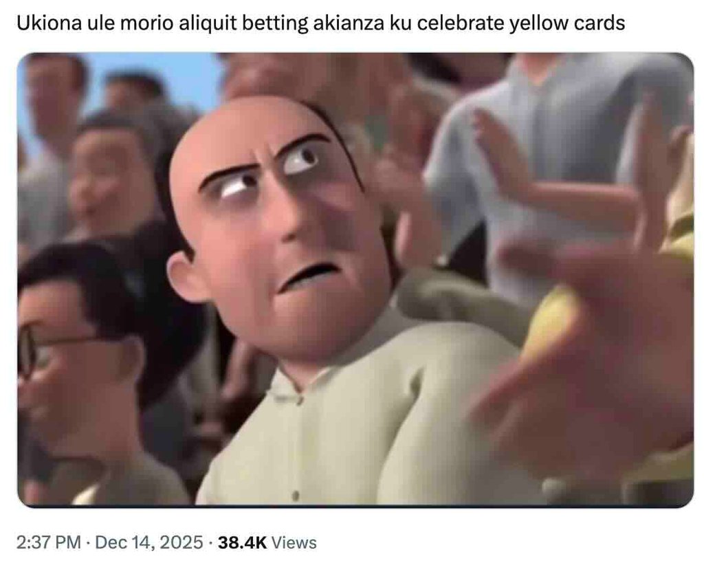 Ukiona ule morio aliquit betting akianza ku celebrate yellow cards 2.37 pm dec 1