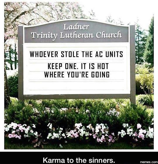 Ladner trinity lutheran church whdever stole the ac vnits keep one. it is hot wh