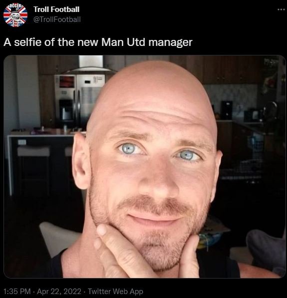Troll football trollfootball a selfie of the new man utd manager 1.35 pm apr 22,