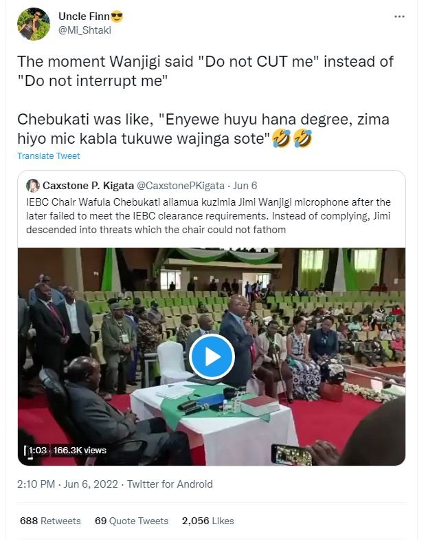 Uncle finn mi_shtaki the moment wanjigi said do not cut me instead of do not int