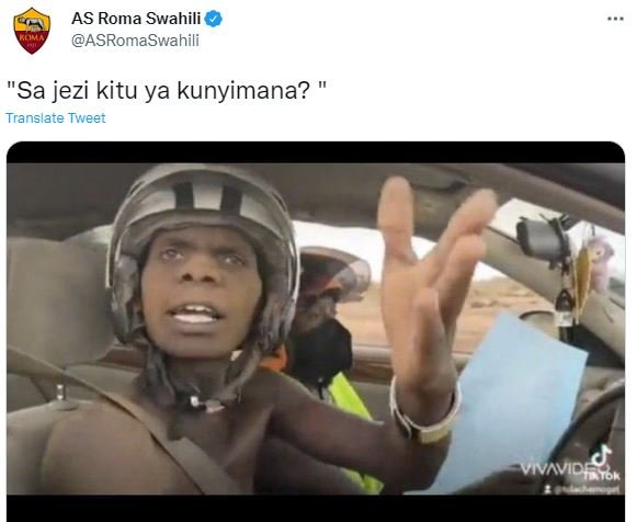 As roma swahili asromaswahili sa jezi kitu ya kunyimana? translare tweet