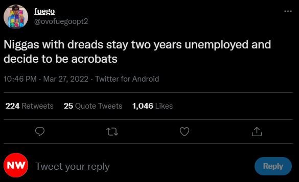 Fuego ovofuegoopt2 niggas with dreads stay two years unemployed and decide to be