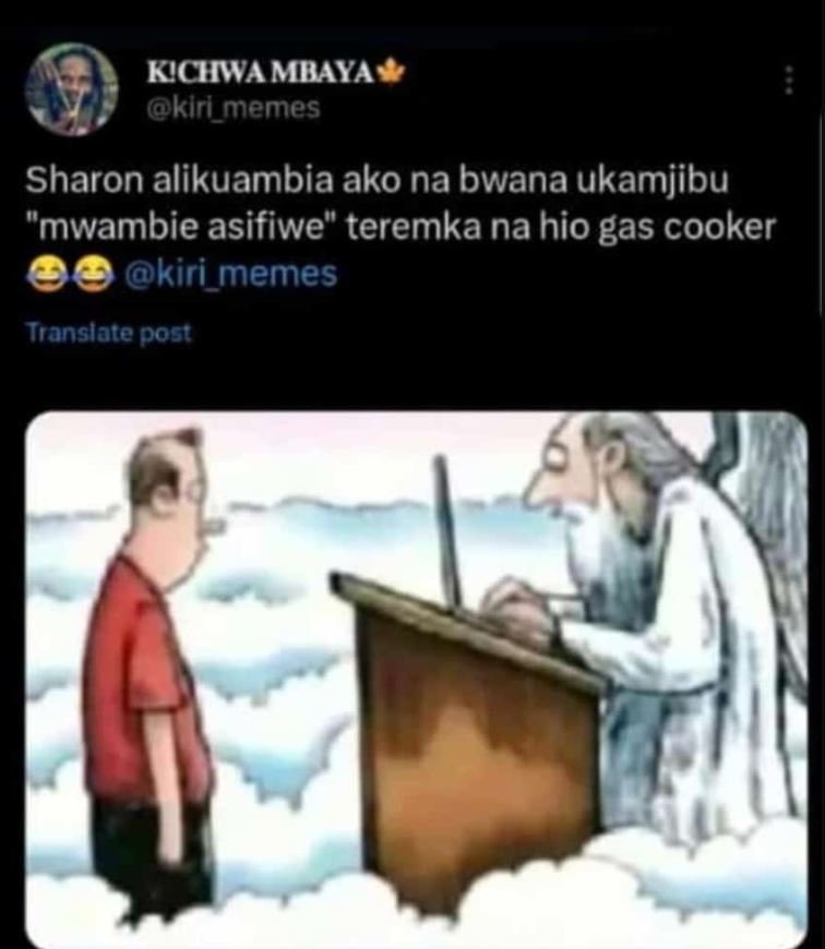 Kchwa mbaya klri_memes sharon alikuambia ako na bwana ukamjibu mwambie asifiwe t