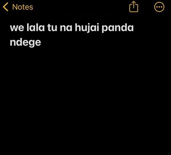 Notes we lala tu na hujai panda ndege