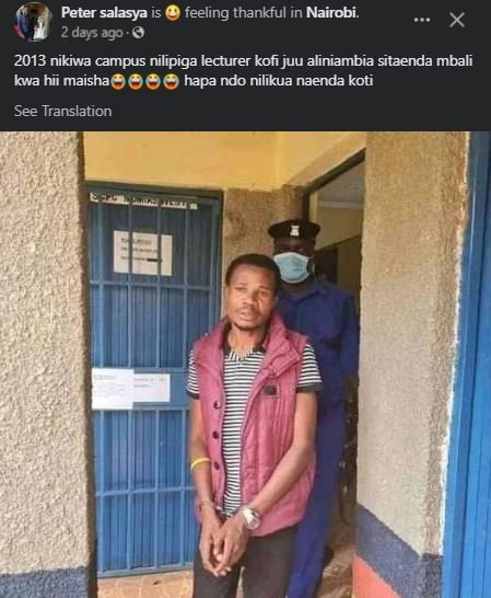 Peter salasya is feeling thankful in nairobi. 2 days ago x nikiwa campus nilipig