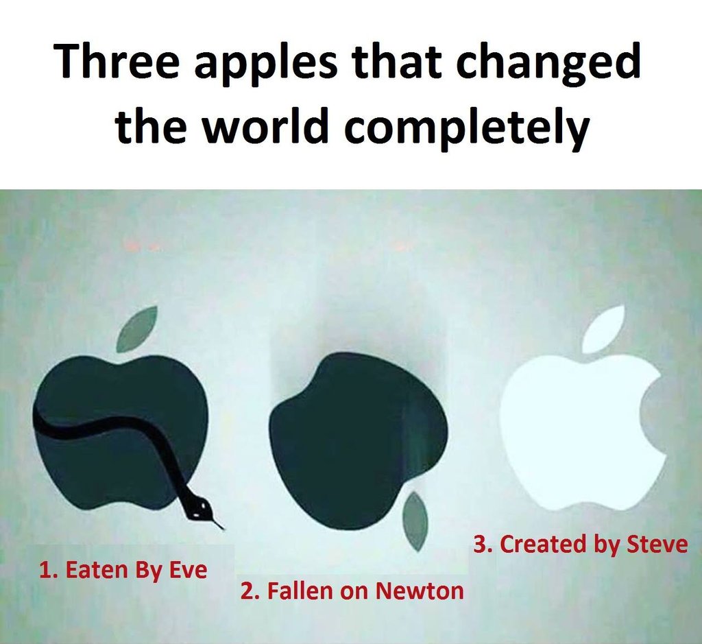 Three apples that changed the world completely 3. created by steve 1. eaten by e